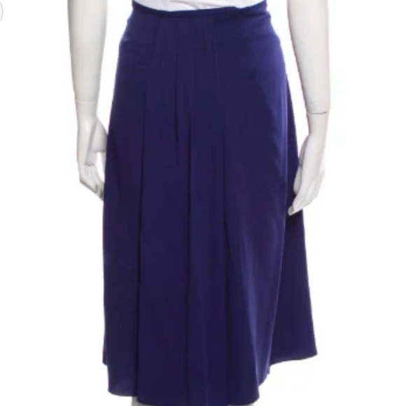 Giorgio Armani Royal Blue A-Line Skirt - Linen - Picture 2 of 2